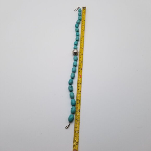 JRI Mexico Turquoise and sterling silver .925 beaded necklace 18" length - Picture 6 of 6